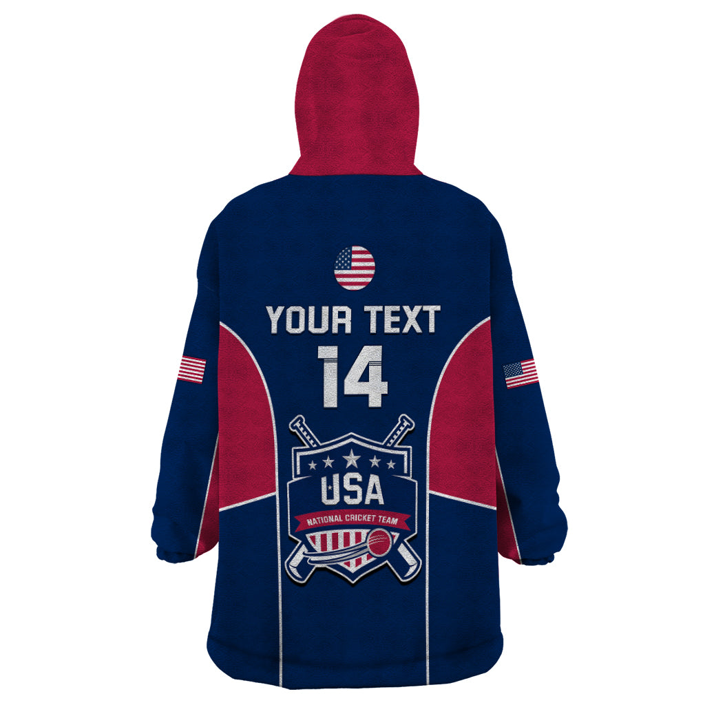 Personalised United States Cricket Wearable Blanket Hoodie Go USA Dynamic Version 2023 - Vibe Hoodie Shop