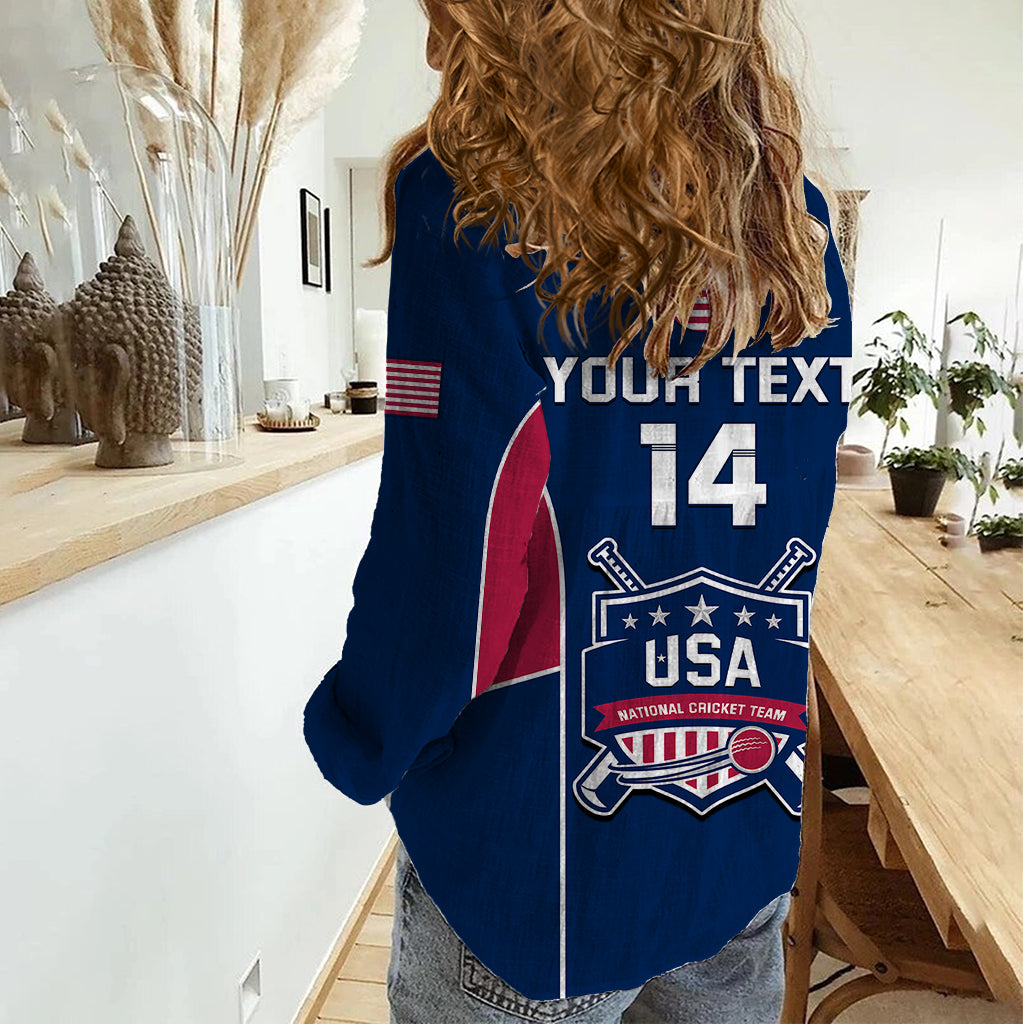 Personalised United States Cricket Women Casual Shirt Go USA Dynamic Version 2023 - Vibe Hoodie Shop