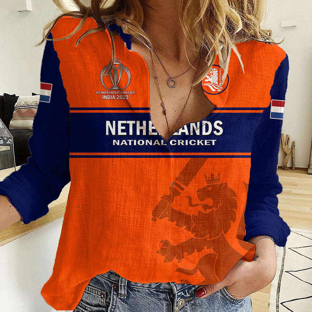 Personalised Netherlands Cricket Women Casual Shirt Dynamic Version 2023 - Vibe Hoodie Shop