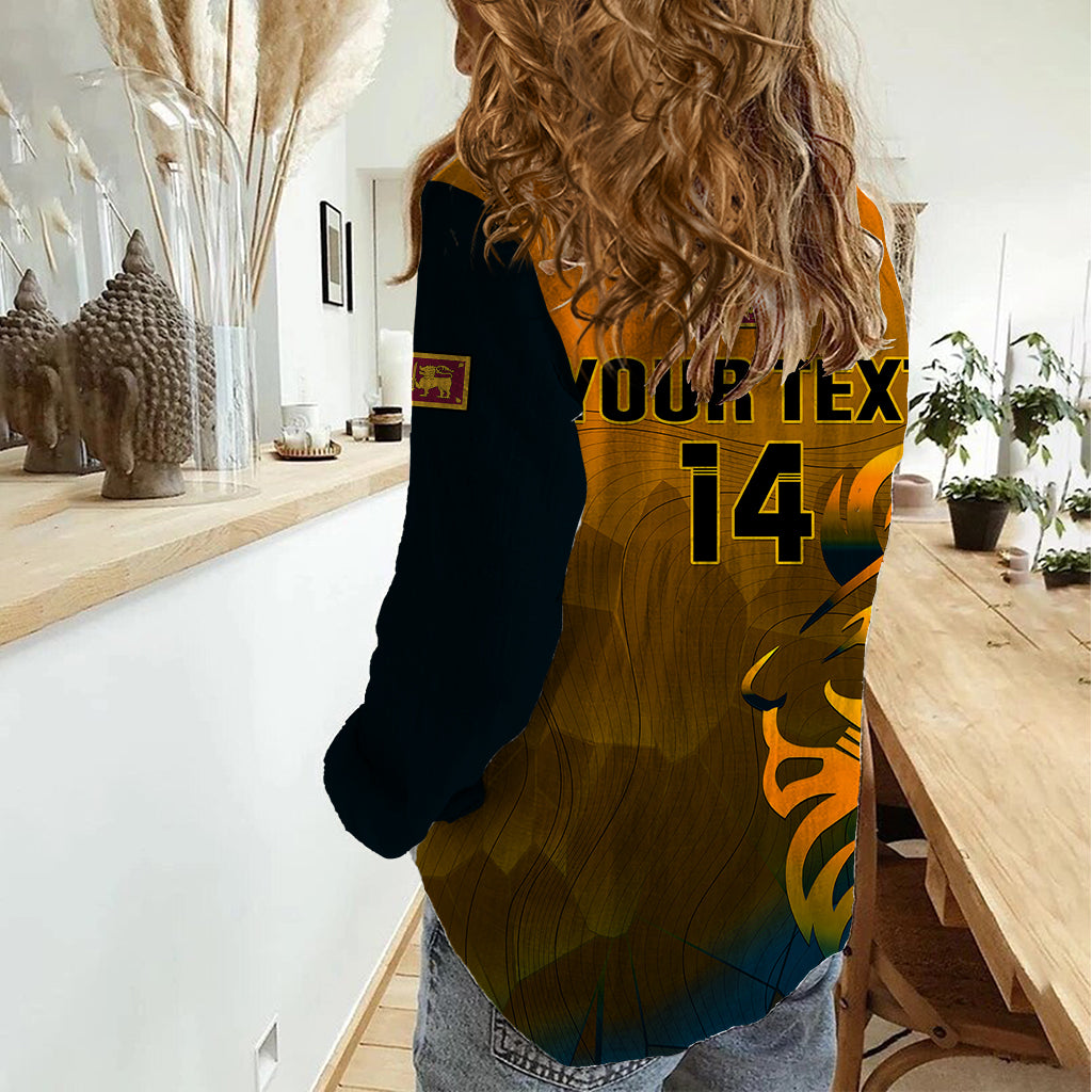 Personalised Sri Lanka Cricket Women Casual Shirt Go Lions Dynamic Version 2023 - Vibe Hoodie Shop