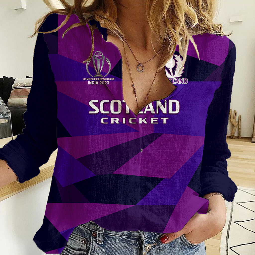 Scotland Cricket Women Casual Shirt Go Scottish Dynamic Version 2023 - Vibe Hoodie Shop