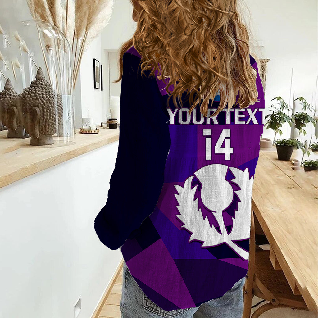 Personalised Scotland Cricket Women Casual Shirt Go Scottish Dynamic Version 2023 - Vibe Hoodie Shop