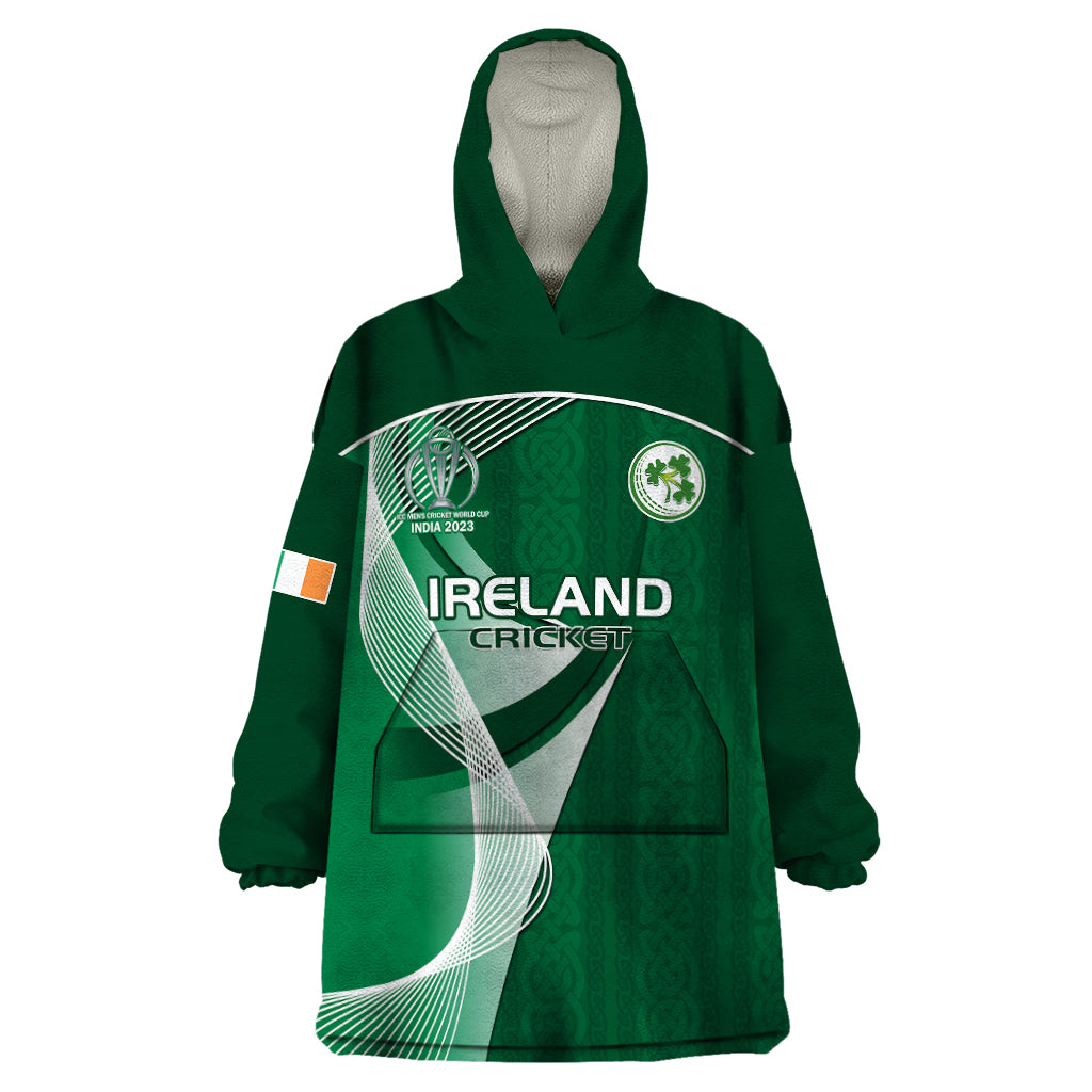 Ireland Cricket Wearable Blanket Hoodie Go Irish Dynamic Version 2023 - Vibe Hoodie Shop