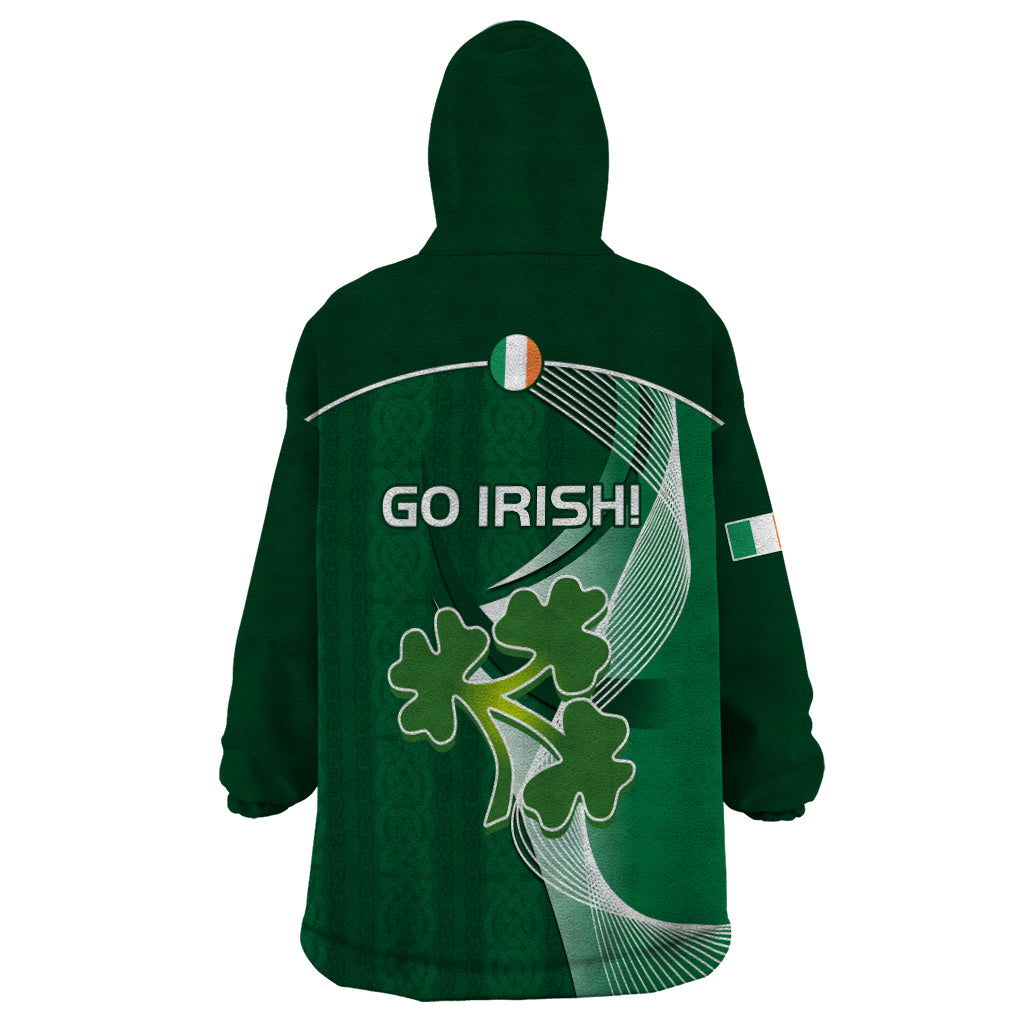 Ireland Cricket Wearable Blanket Hoodie Go Irish Dynamic Version 2023 - Vibe Hoodie Shop