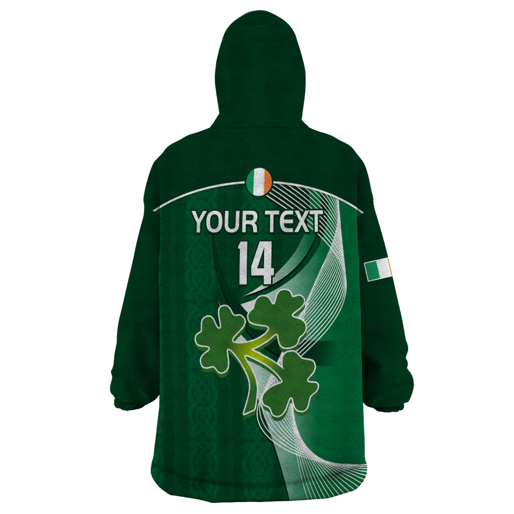 Personalised Ireland Cricket Wearable Blanket Hoodie Go Irish Dynamic Version 2023 - Vibe Hoodie Shop