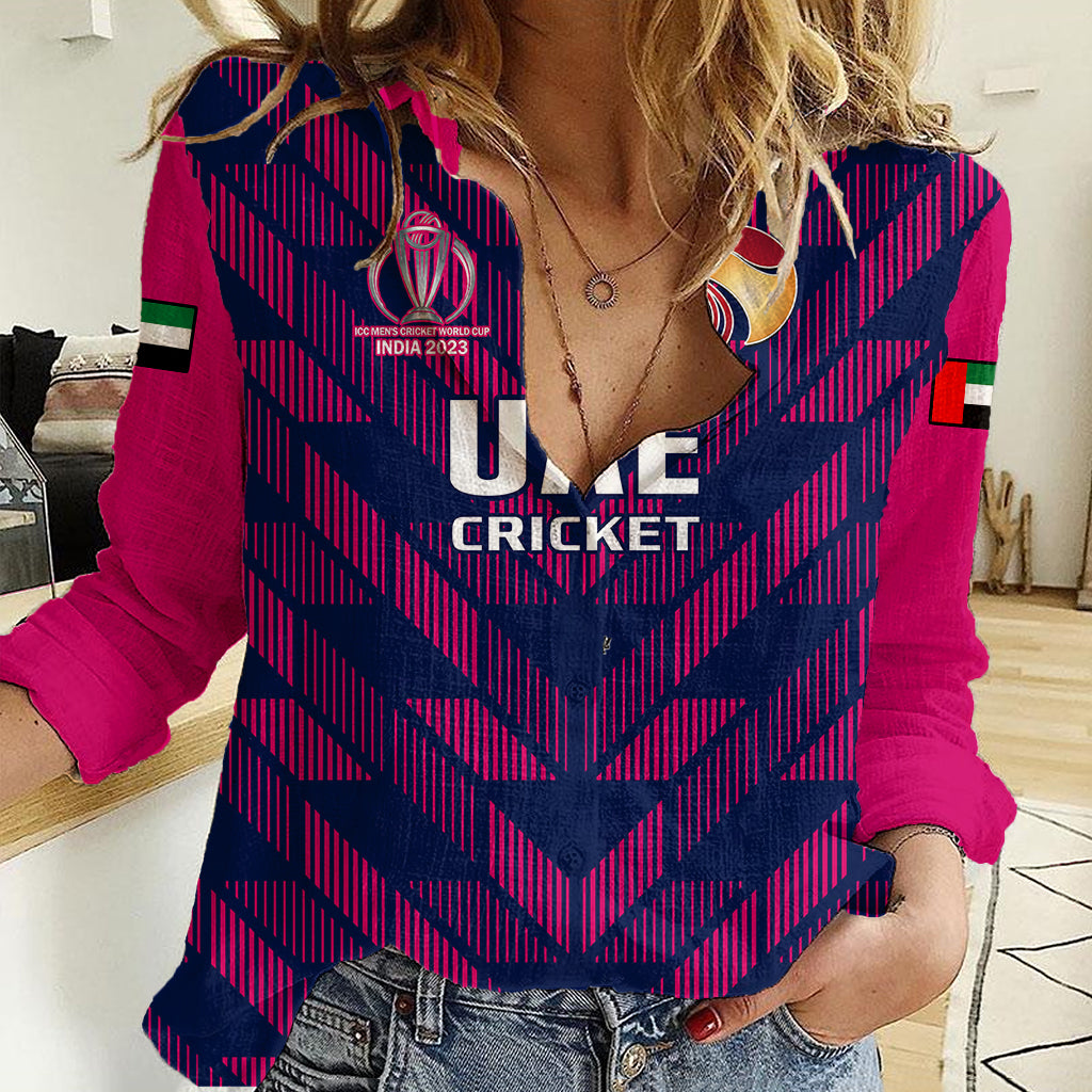 Personalised United Arab Emirates Cricket Women Casual Shirt Go UAE Dynamic Version 2023 - Vibe Hoodie Shop