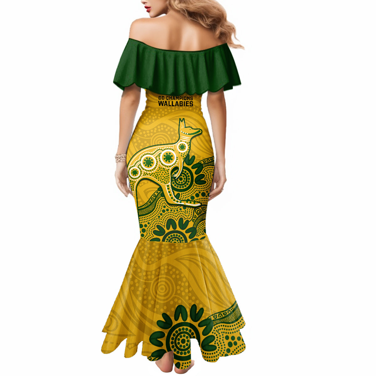 australia-rugby-mermaid-dress-wallabies-2023-kangaroo-indigenous-art