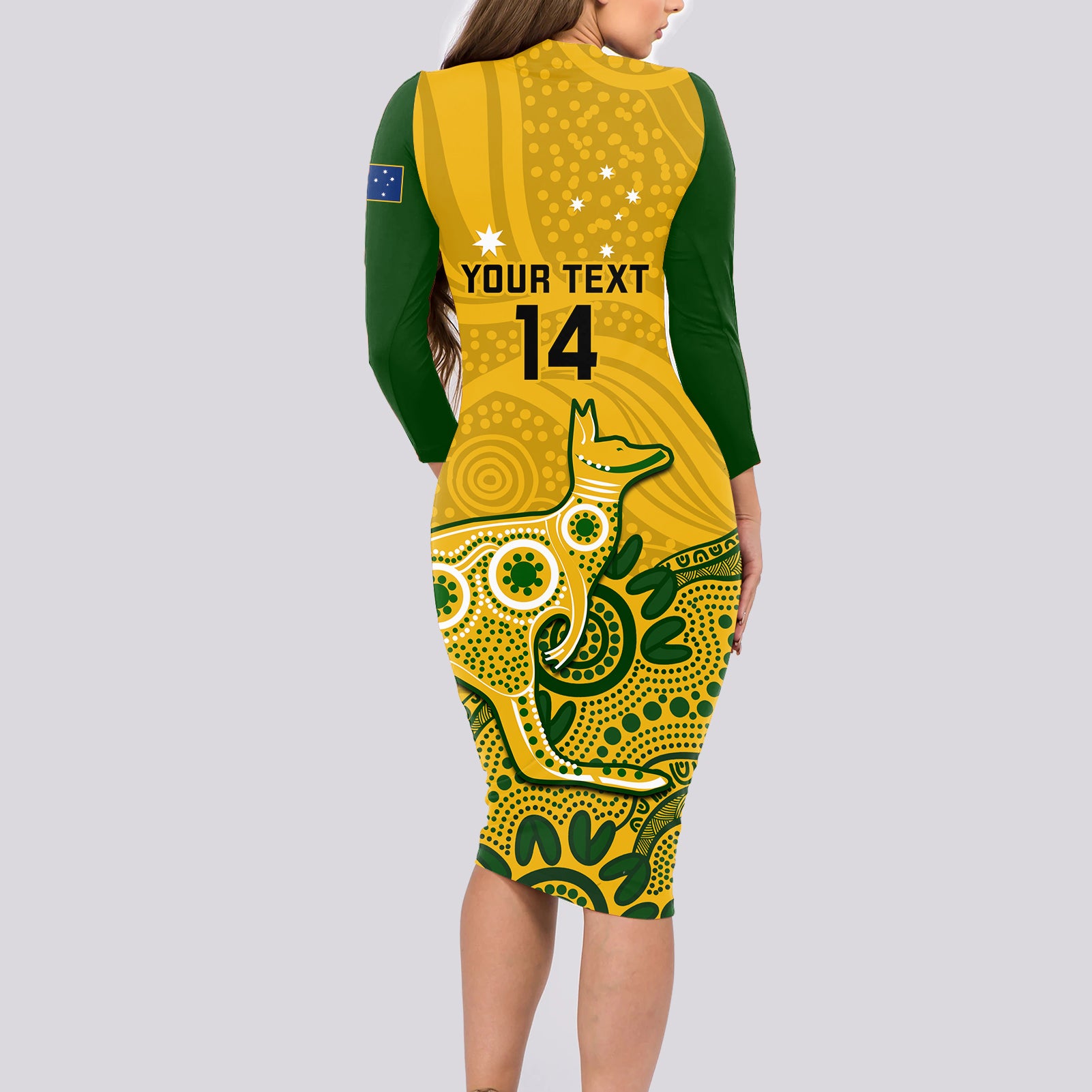 custom-australia-rugby-long-sleeve-bodycon-dress-wallabies-2023-kangaroo-indigenous-art