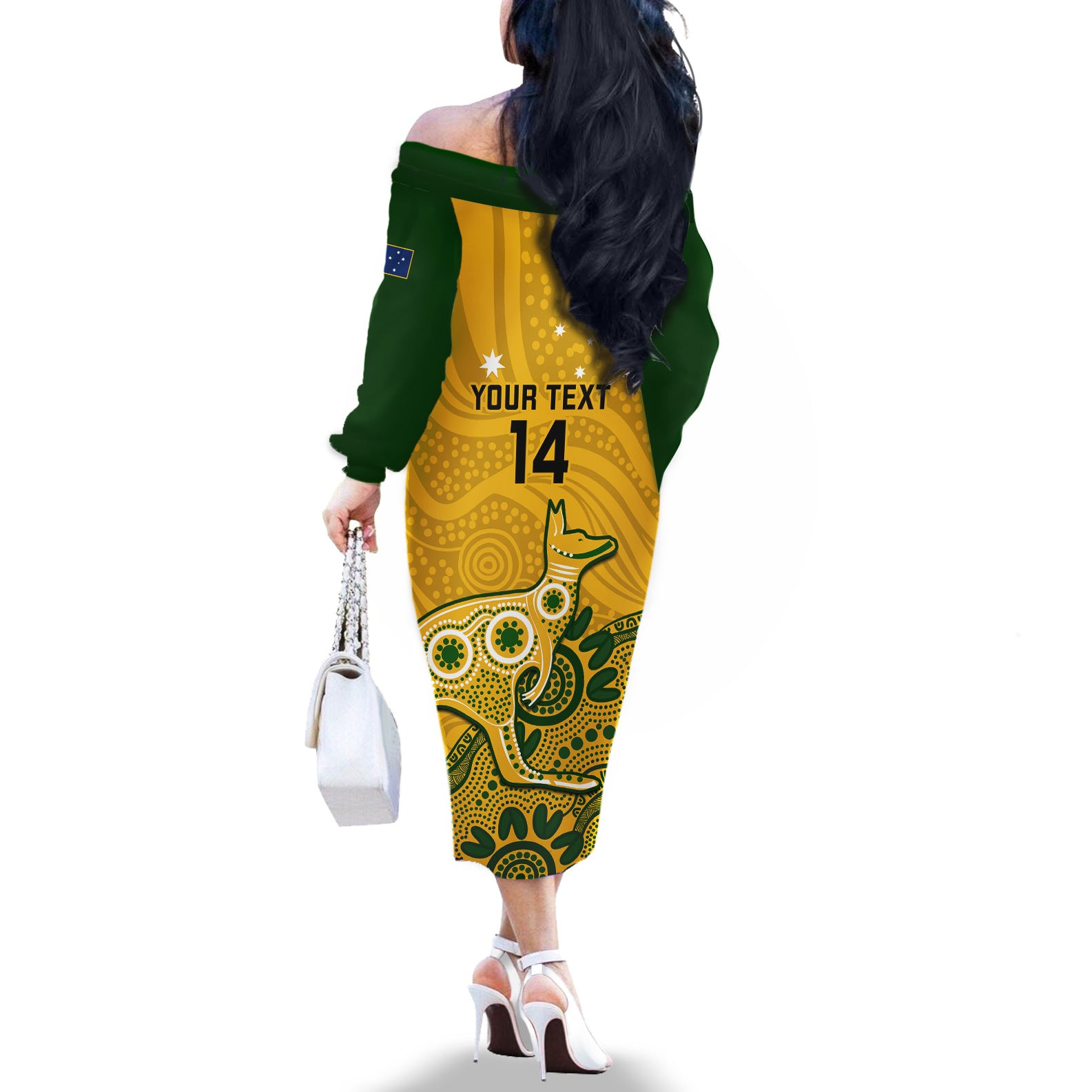 custom-australia-rugby-off-the-shoulder-long-sleeve-dress-wallabies-2023-kangaroo-indigenous-art