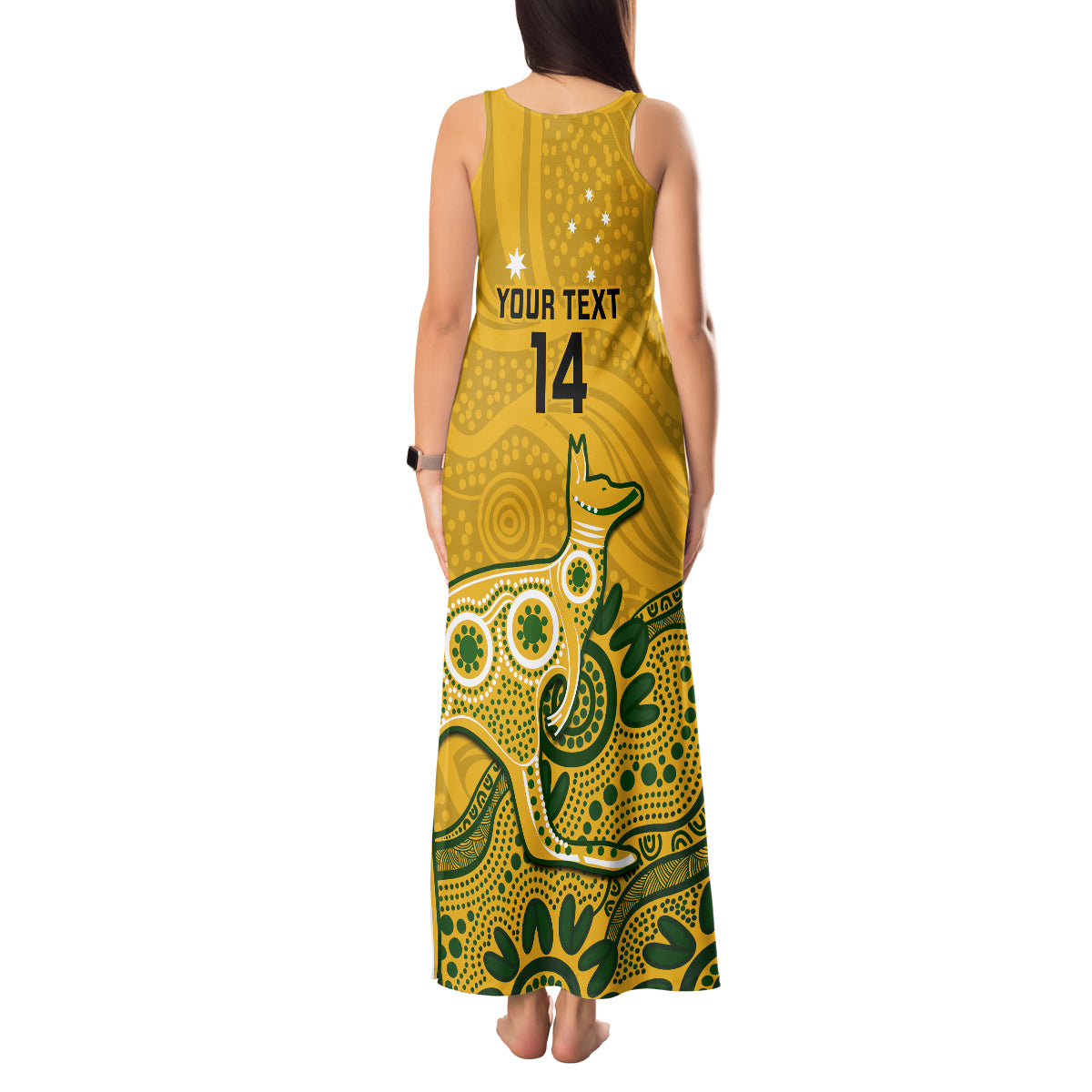 custom-australia-rugby-tank-maxi-dress-wallabies-2023-kangaroo-indigenous-art