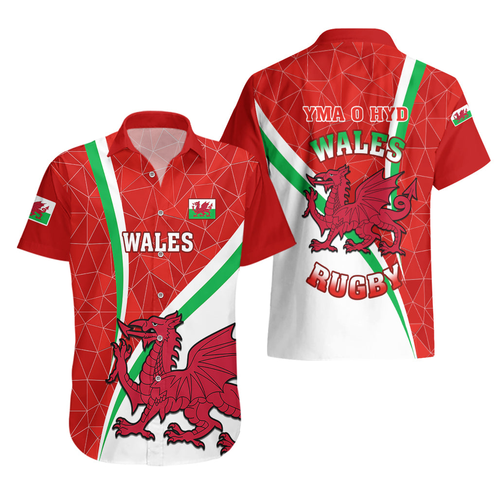 Wales Rugby Hawaiian Shirt 2023 World Cup Cymru Curve Style - Vibe Hoodie Shop
