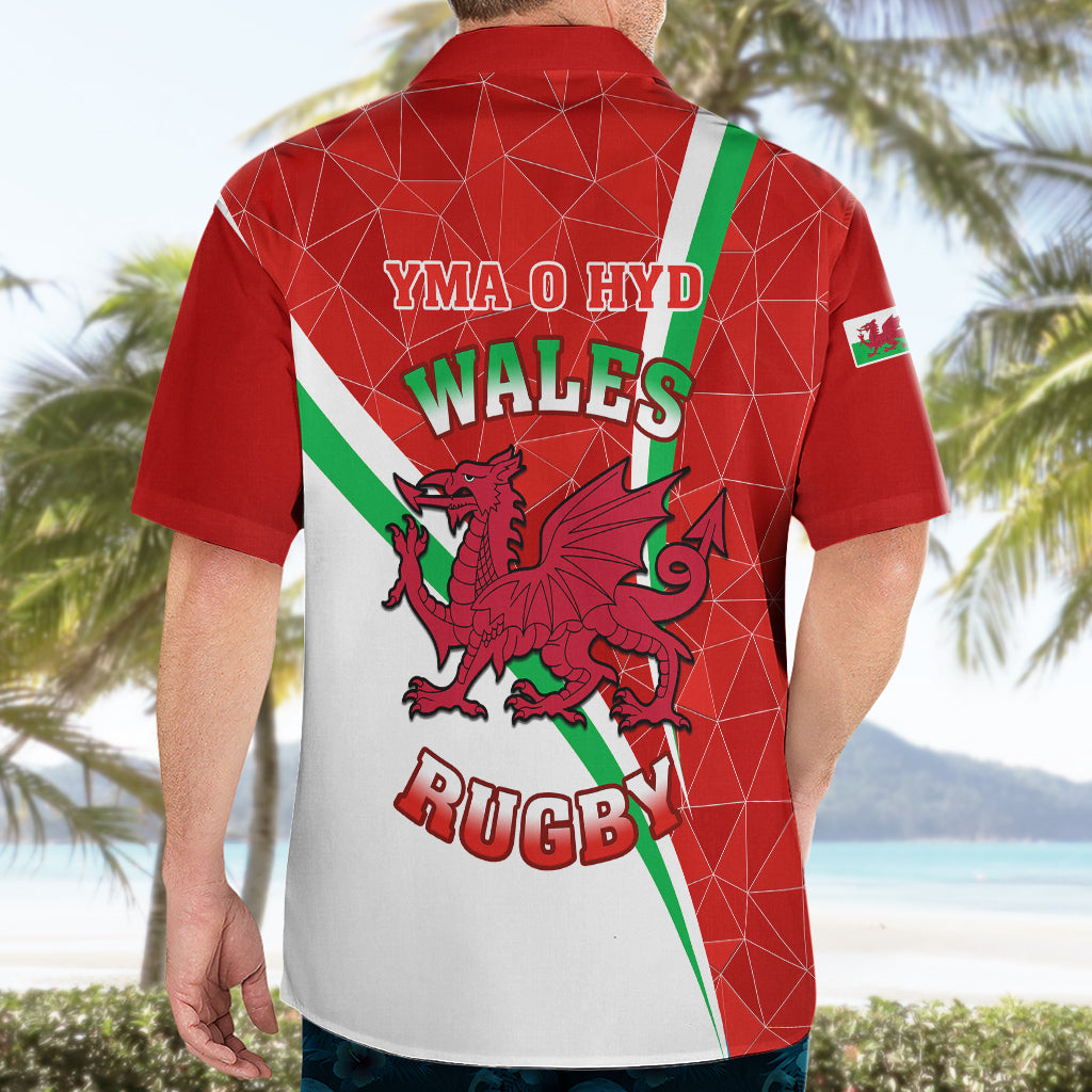 Wales Rugby Hawaiian Shirt 2023 World Cup Cymru Curve Style - Vibe Hoodie Shop