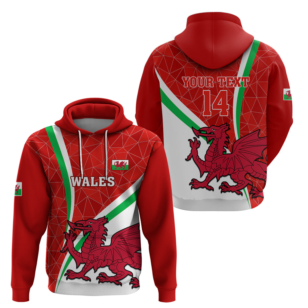 Custom Wales Rugby Hoodie 2023 World Cup Cymru Curve Style - Vibe Hoodie Shop