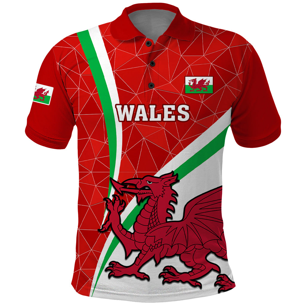 Custom Wales Rugby Polo Shirt 2023 World Cup Cymru Curve Style - Vibe Hoodie Shop