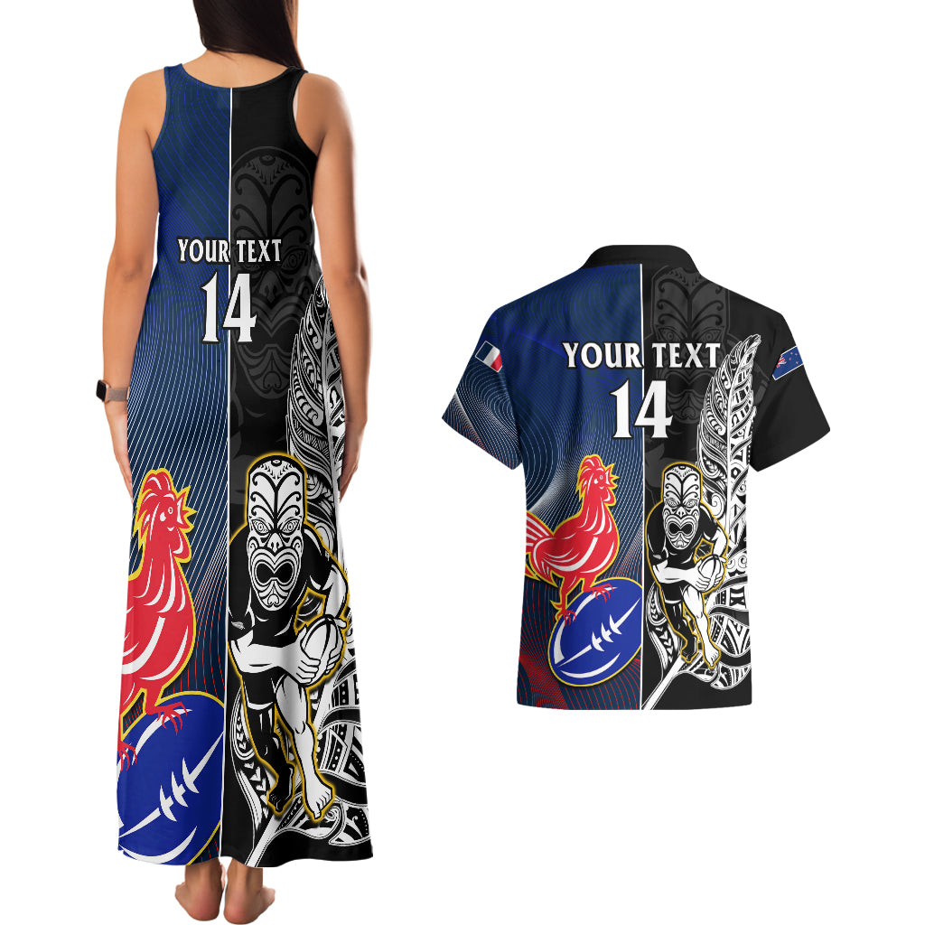 custom-new-zealand-and-france-rugby-couples-matching-tank-maxi-dress-and-hawaiian-shirt-all-black-with-les-bleus-together-2023-world-cup