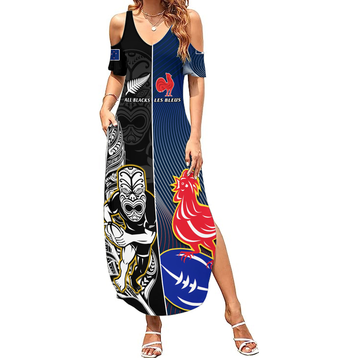 custom-new-zealand-and-france-rugby-summer-maxi-dress-all-black-with-les-bleus-together-2023-world-cup