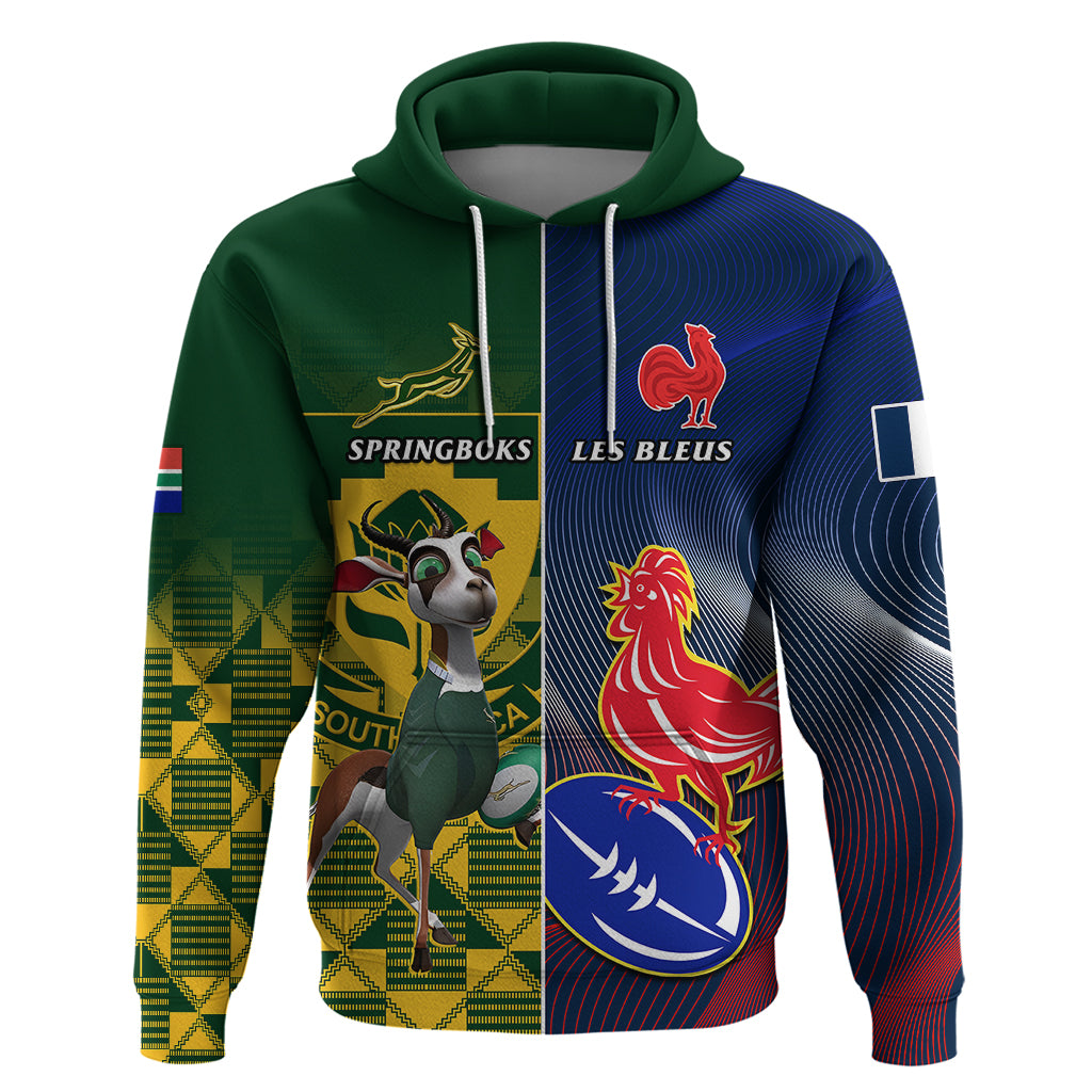 South Africa And France Rugby Hoodie Springboks With Les Bleus Together 2023 World Cup - Vibe Hoodie Shop