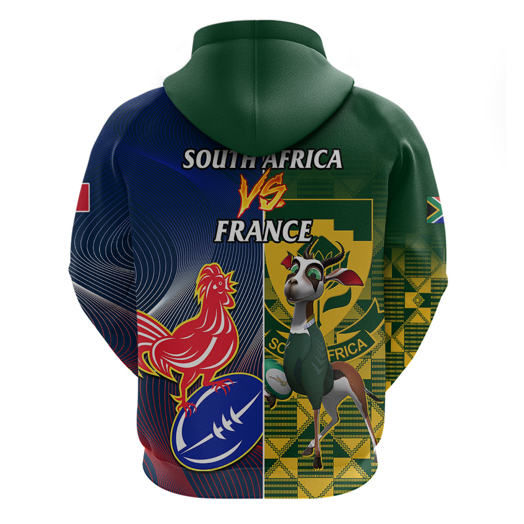 South Africa And France Rugby Hoodie Springboks With Les Bleus Together 2023 World Cup - Vibe Hoodie Shop