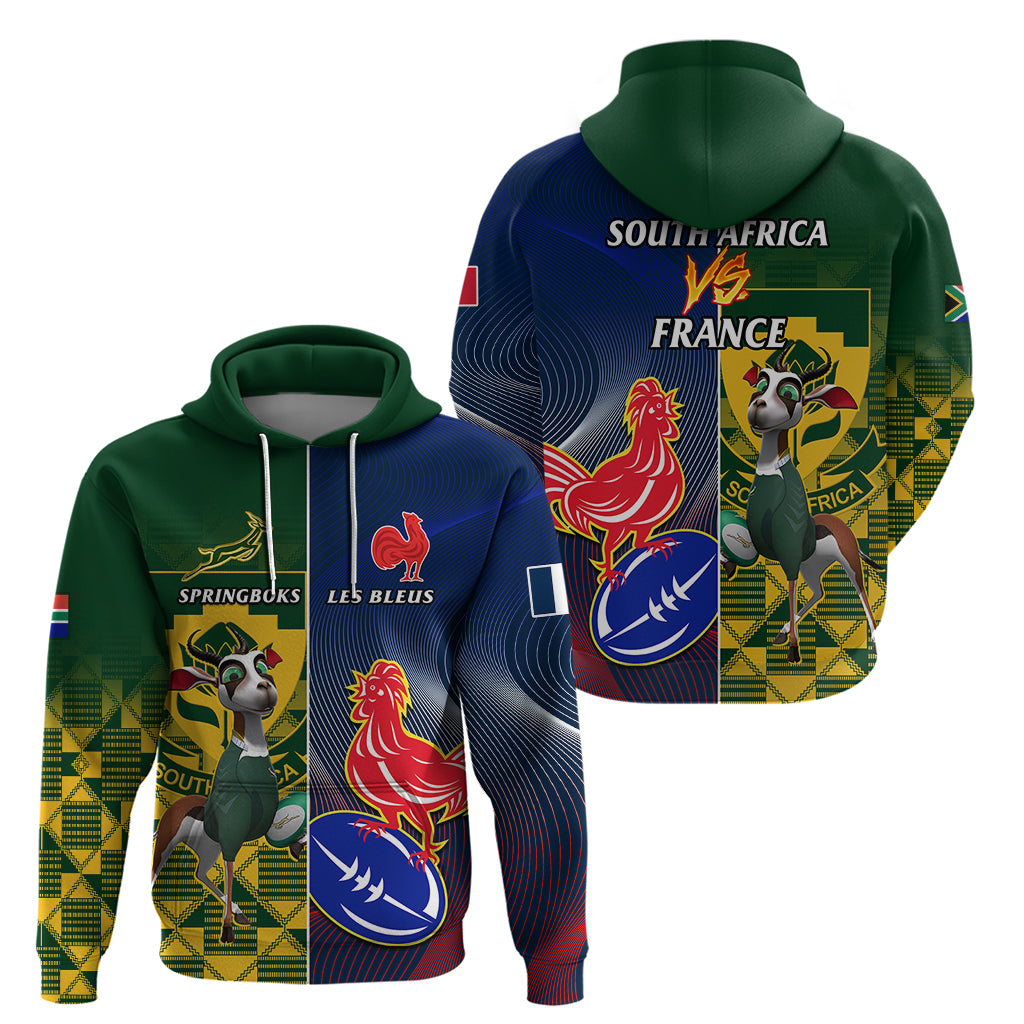 South Africa And France Rugby Hoodie Springboks With Les Bleus Together 2023 World Cup - Vibe Hoodie Shop