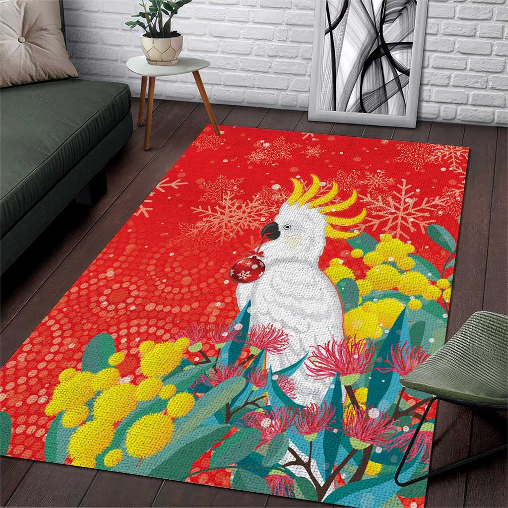 Sulphur-crested Cockatoo Christmas Area Rug Australia Gumtree With Golden Wattle - Vibe Hoodie Shop