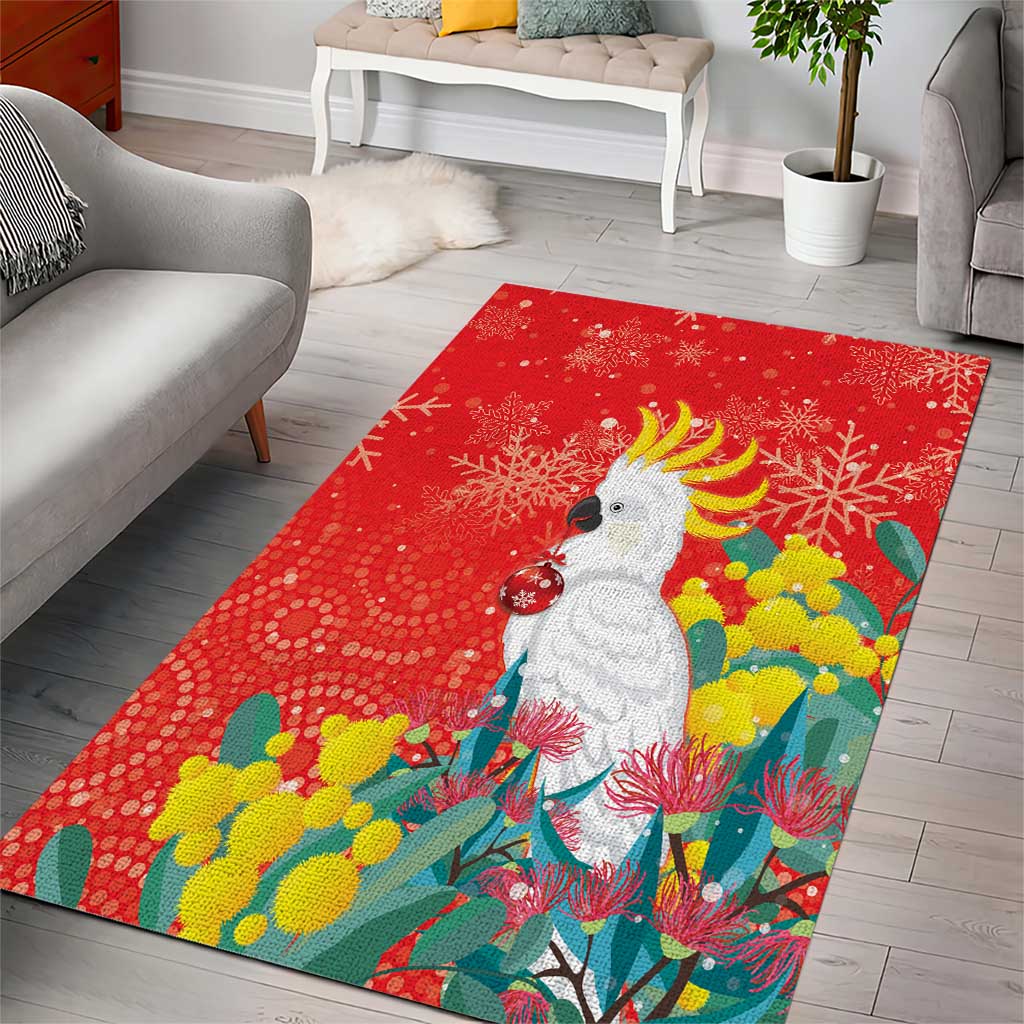 Sulphur-crested Cockatoo Christmas Area Rug Australia Gumtree With Golden Wattle - Vibe Hoodie Shop