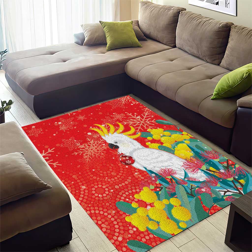 Sulphur-crested Cockatoo Christmas Area Rug Australia Gumtree With Golden Wattle - Vibe Hoodie Shop