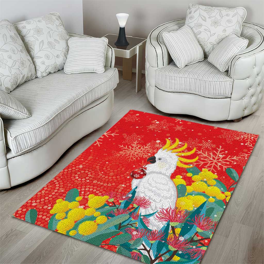 Sulphur-crested Cockatoo Christmas Area Rug Australia Gumtree With Golden Wattle - Vibe Hoodie Shop