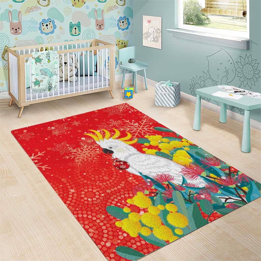 Sulphur-crested Cockatoo Christmas Area Rug Australia Gumtree With Golden Wattle - Vibe Hoodie Shop