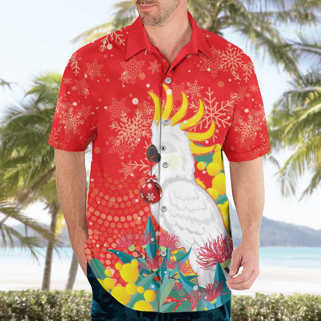 Sulphur-crested Cockatoo Christmas Hawaiian Shirt Australia Gumtree With Golden Wattle - Vibe Hoodie Shop