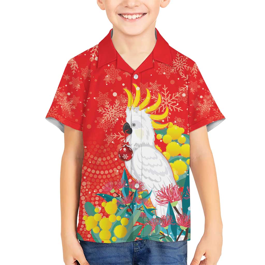 Sulphur-crested Cockatoo Christmas Hawaiian Shirt Australia Gumtree With Golden Wattle - Vibe Hoodie Shop