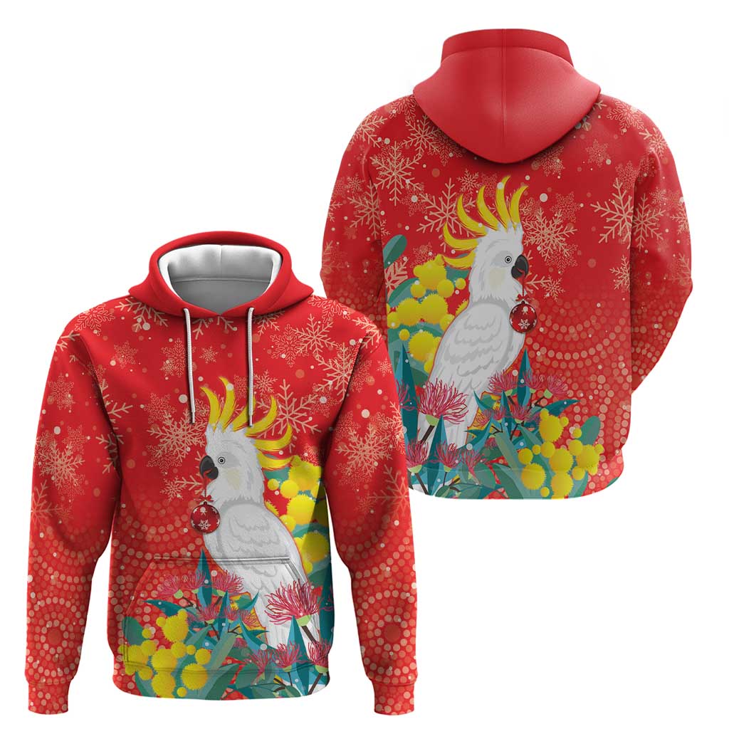 Sulphur-crested Cockatoo Christmas Hoodie Australia Gumtree With Golden Wattle - Vibe Hoodie Shop