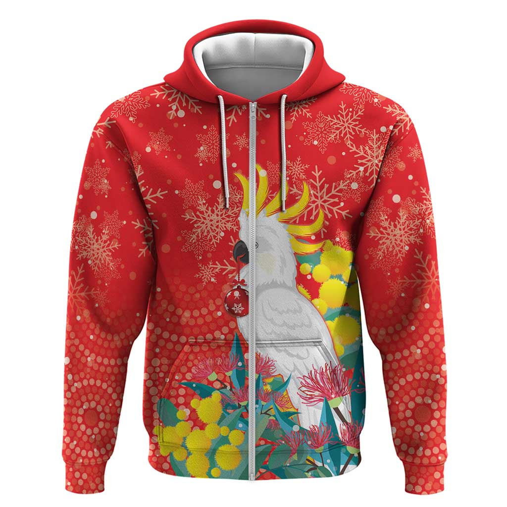 Sulphur-crested Cockatoo Christmas Hoodie Australia Gumtree With Golden Wattle - Vibe Hoodie Shop