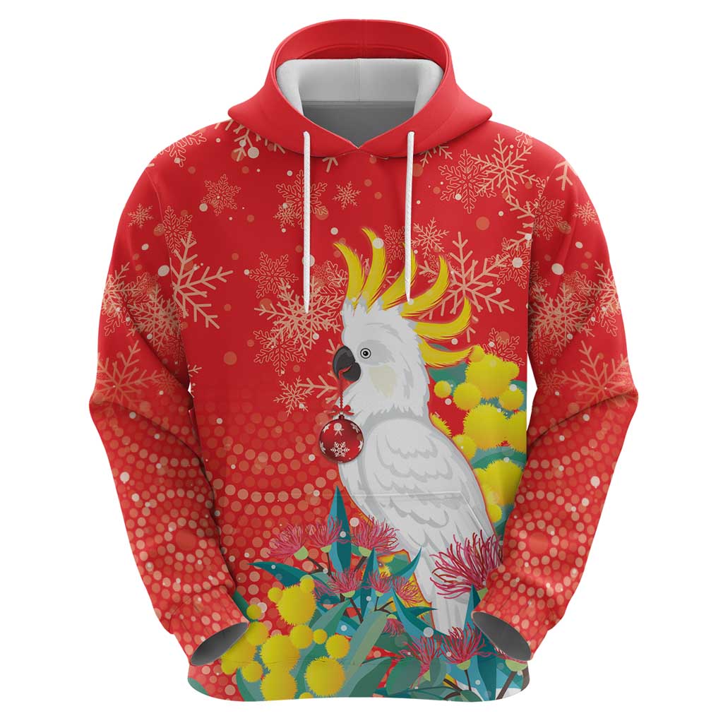 Sulphur-crested Cockatoo Christmas Hoodie Australia Gumtree With Golden Wattle - Vibe Hoodie Shop