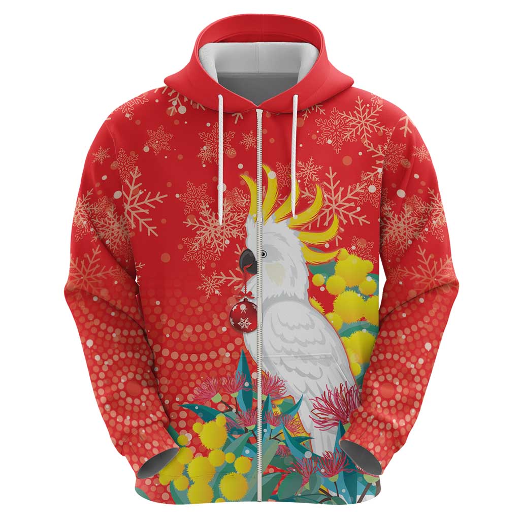 Sulphur-crested Cockatoo Christmas Hoodie Australia Gumtree With Golden Wattle - Vibe Hoodie Shop