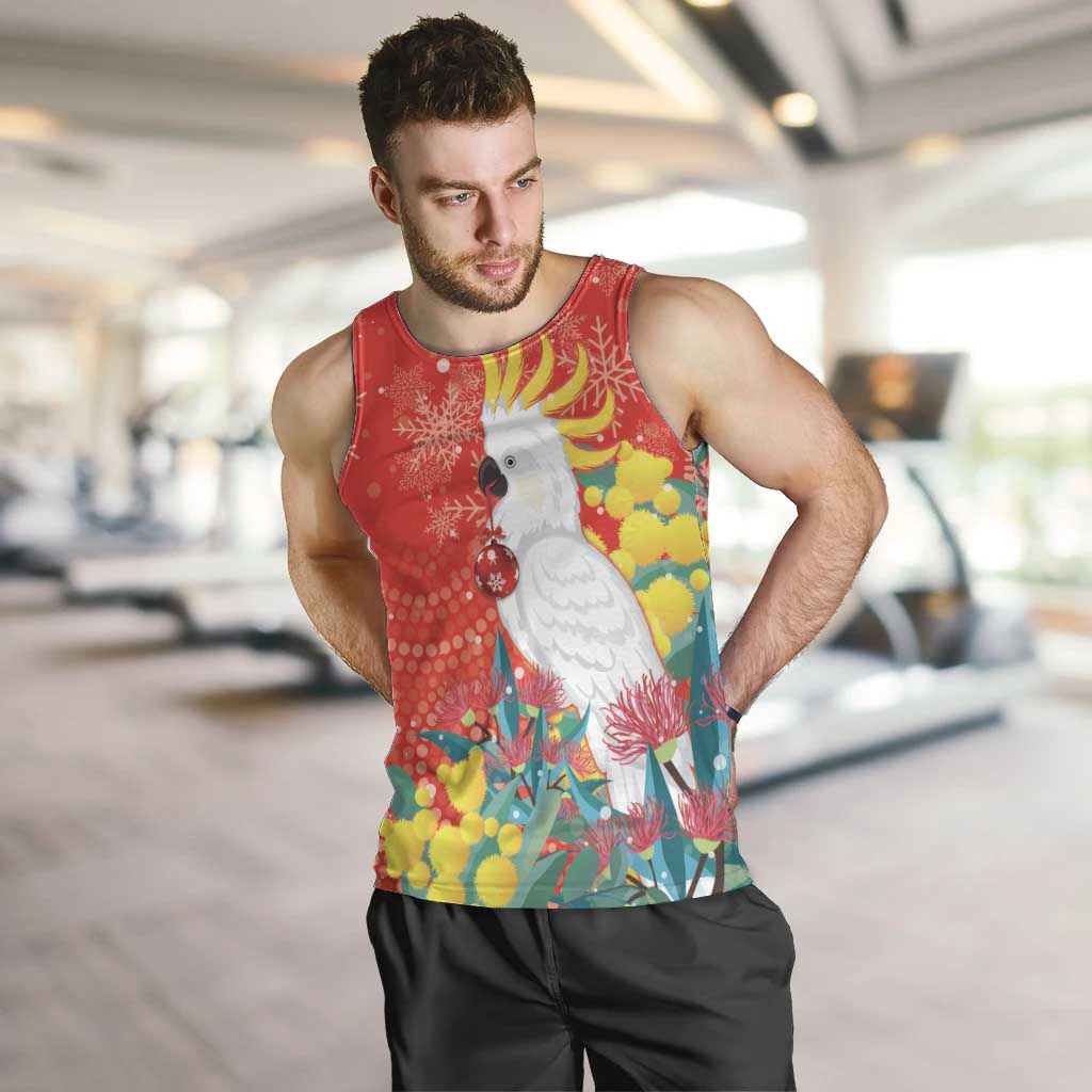 Sulphur-crested Cockatoo Christmas Men Tank Top Australia Gumtree With Golden Wattle - Vibe Hoodie Shop