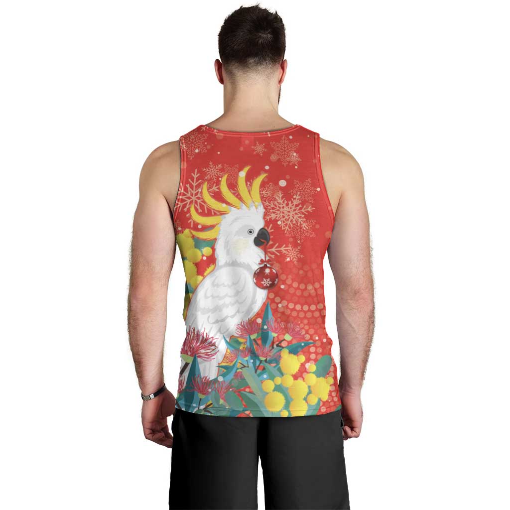 Sulphur-crested Cockatoo Christmas Men Tank Top Australia Gumtree With Golden Wattle - Vibe Hoodie Shop