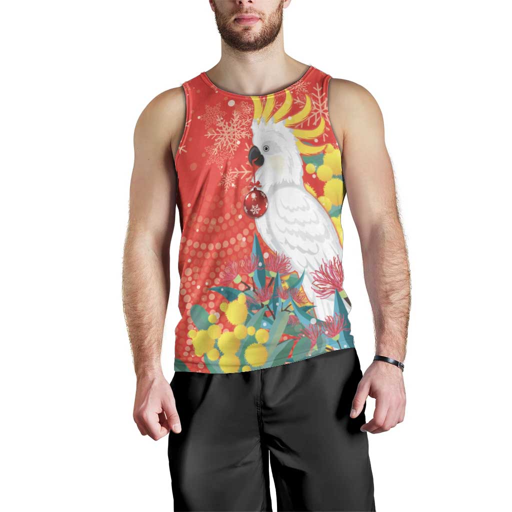 Sulphur-crested Cockatoo Christmas Men Tank Top Australia Gumtree With Golden Wattle - Vibe Hoodie Shop
