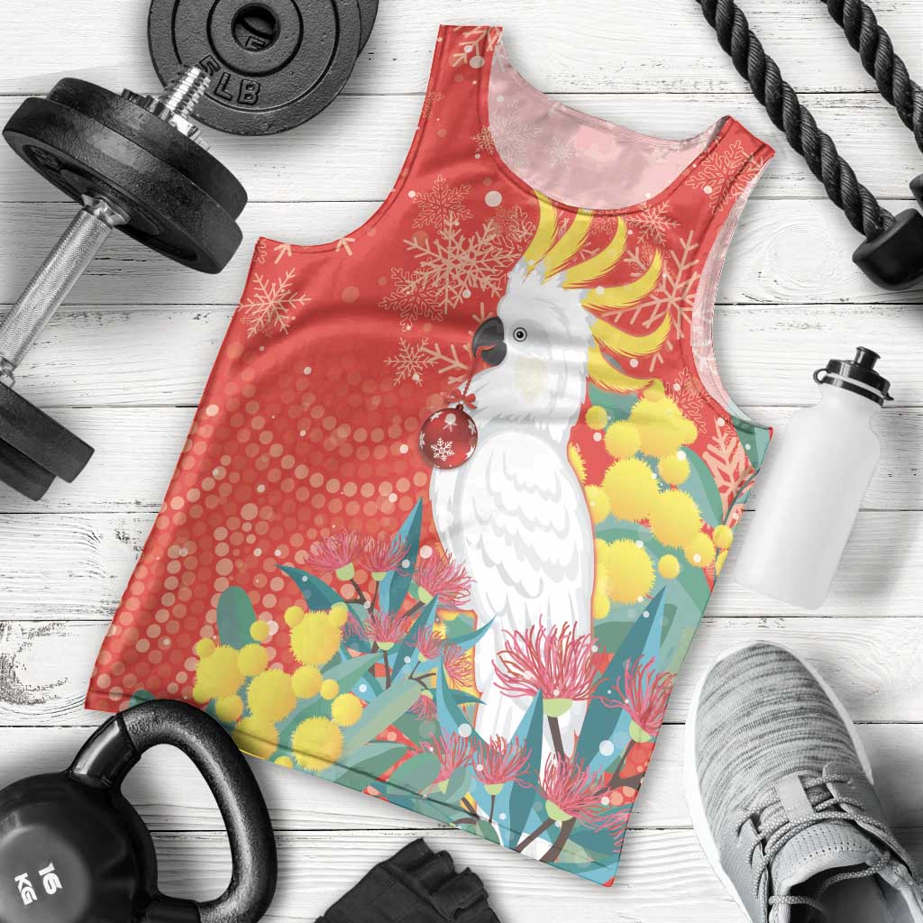 Sulphur-crested Cockatoo Christmas Men Tank Top Australia Gumtree With Golden Wattle - Vibe Hoodie Shop