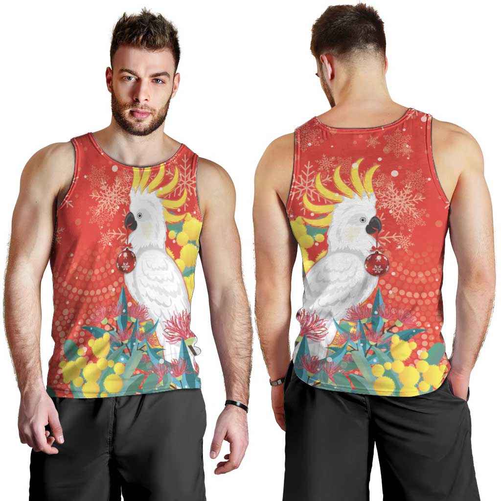 Sulphur-crested Cockatoo Christmas Men Tank Top Australia Gumtree With Golden Wattle - Vibe Hoodie Shop
