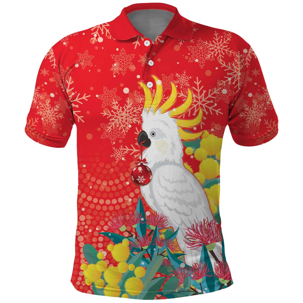 Sulphur-crested Cockatoo Christmas Polo Shirt Australia Gumtree With Golden Wattle - Vibe Hoodie Shop