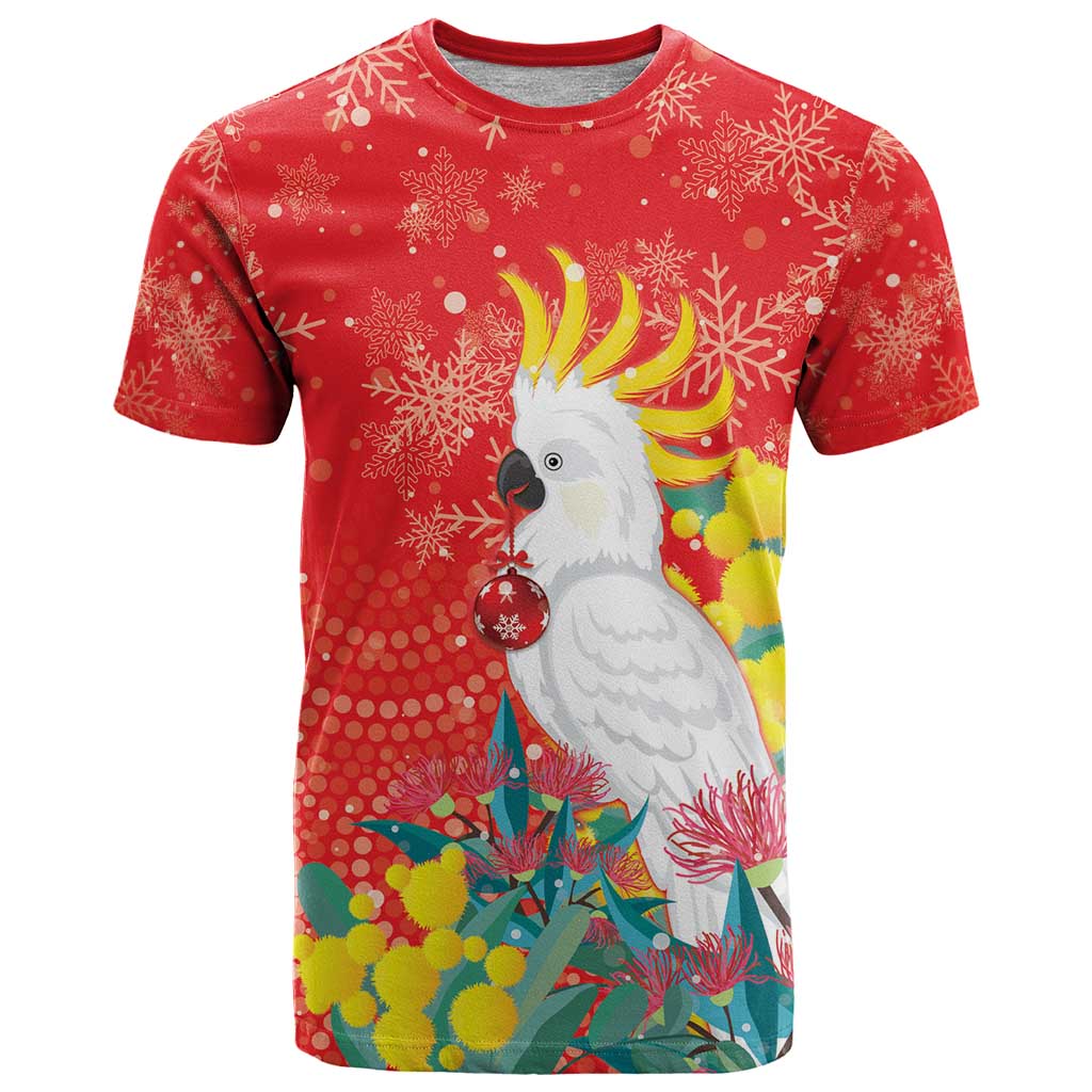 Sulphur-crested Cockatoo Christmas T Shirt Australia Gumtree With Golden Wattle - Vibe Hoodie Shop