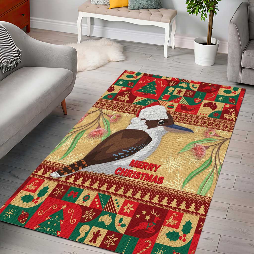 Australia Christmas Area Rug Kookaburra Santa With Gumtree - Vibe Hoodie Shop