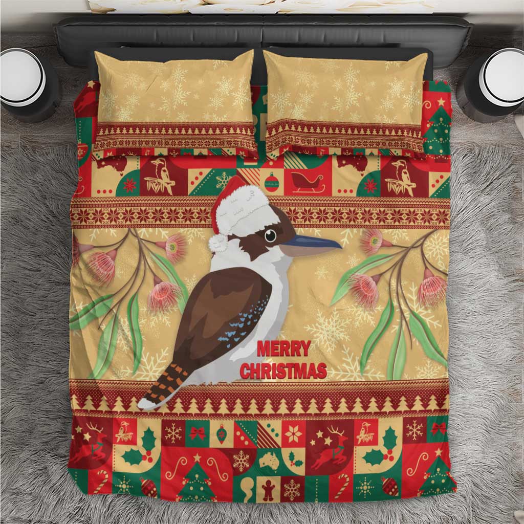 Australia Christmas Bedding Set Kookaburra Santa With Gumtree - Vibe Hoodie Shop