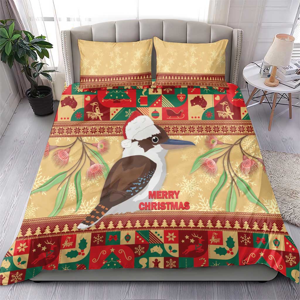 Australia Christmas Bedding Set Kookaburra Santa With Gumtree - Vibe Hoodie Shop