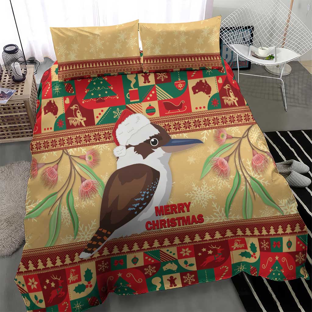 Australia Christmas Bedding Set Kookaburra Santa With Gumtree - Vibe Hoodie Shop