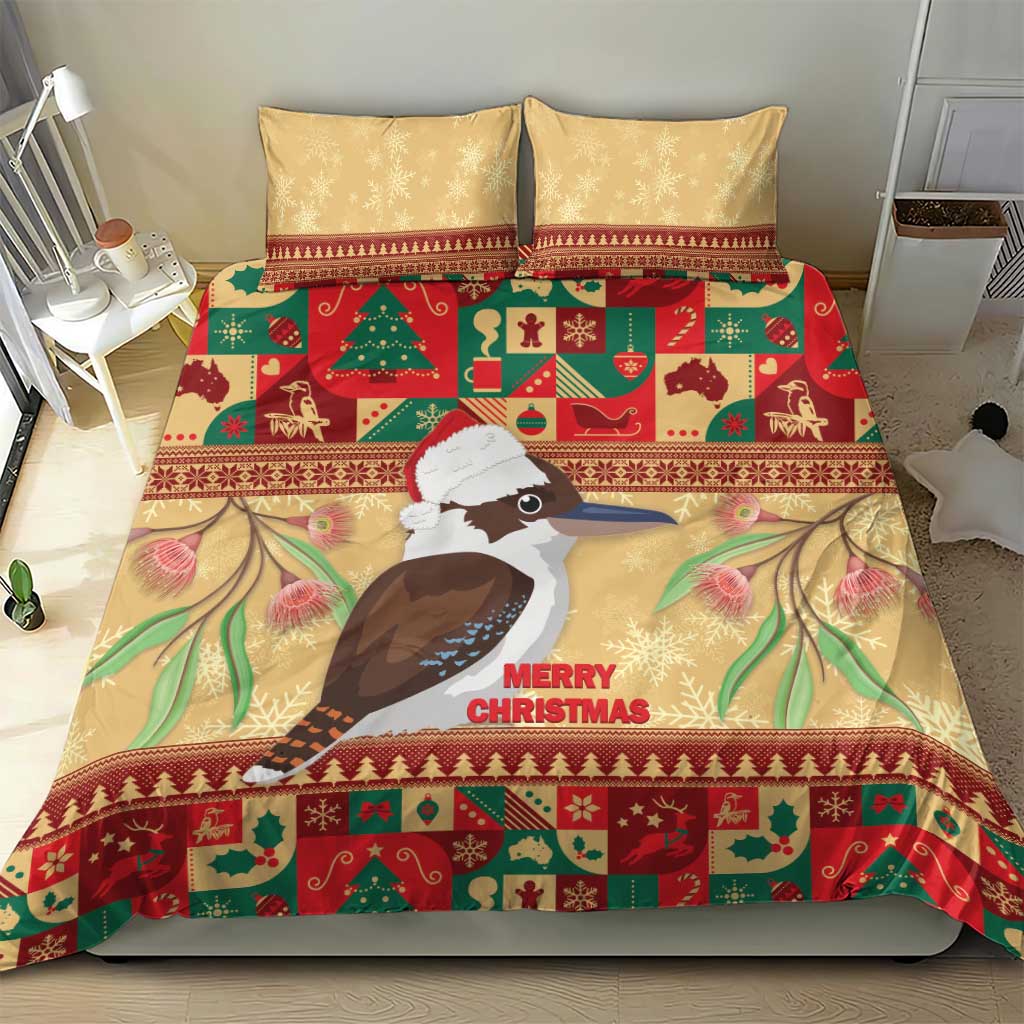 Australia Christmas Bedding Set Kookaburra Santa With Gumtree - Vibe Hoodie Shop