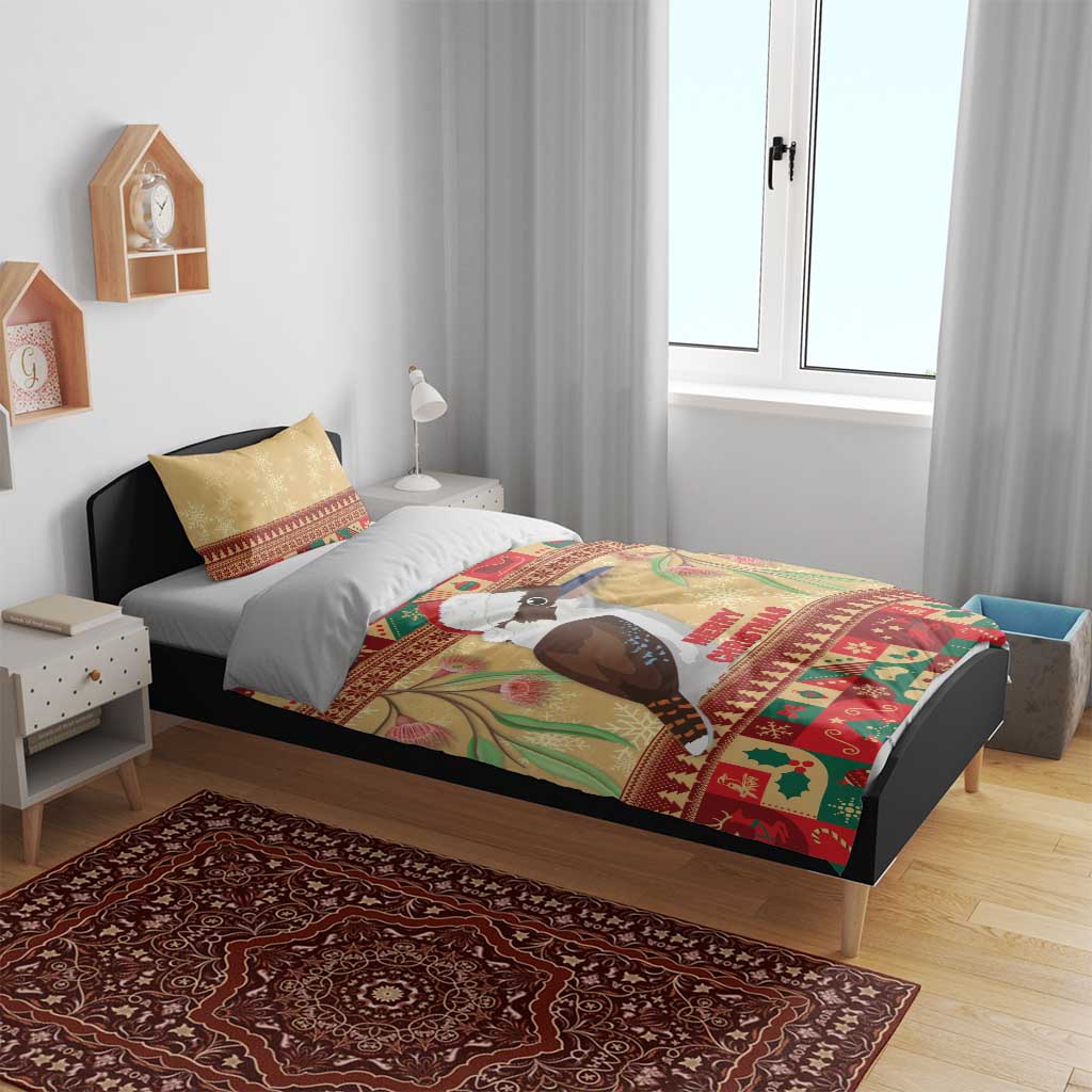 Australia Christmas Bedding Set Kookaburra Santa With Gumtree - Vibe Hoodie Shop