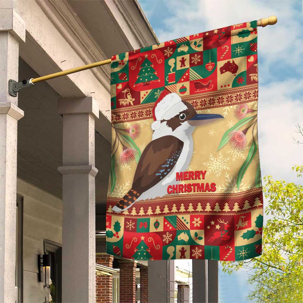 Australia Christmas Garden Flag Kookaburra Santa With Gumtree - Vibe Hoodie Shop