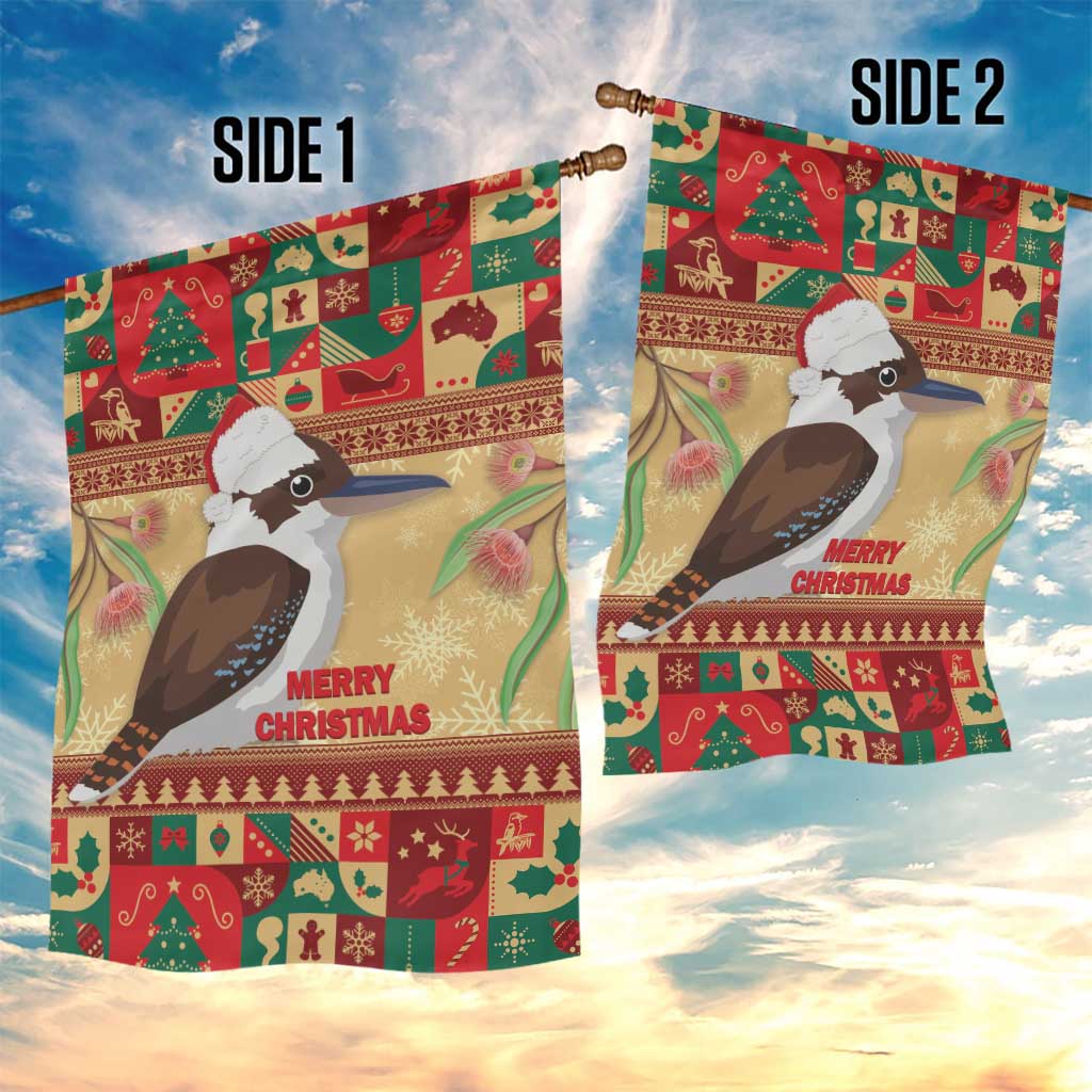 Australia Christmas Garden Flag Kookaburra Santa With Gumtree - Vibe Hoodie Shop