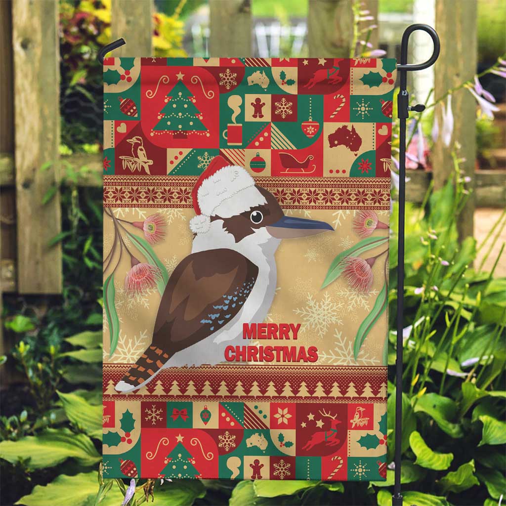 Australia Christmas Garden Flag Kookaburra Santa With Gumtree - Vibe Hoodie Shop
